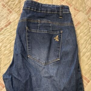 Blue Denim Jeans with Embroidered Logo